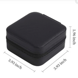 Portable Zipper Jewellery Box Black /Grey