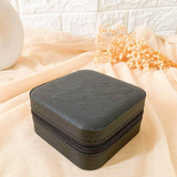 Portable Zipper Jewellery Box Black /Grey