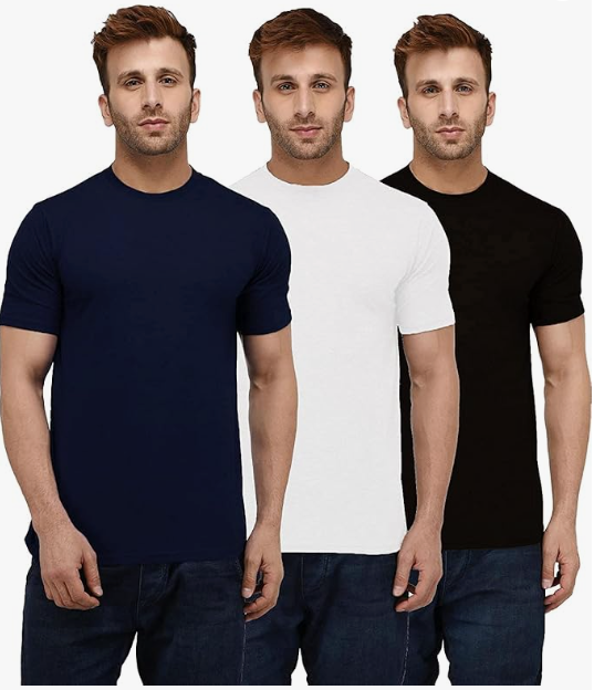Navy, White & Black 3 Pack T-Shirts