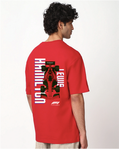 LEWIS HAMILTON RED OVERSIZED T-SHIRT