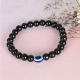 Marble Crystal Evil-Eye Bracelet-Black
