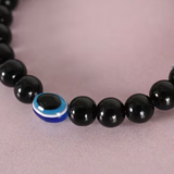 Marble Crystal Evil-Eye Bracelet-Black