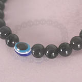 Marble Crystal Evil-Eye Bracelet-Black