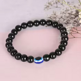 Marble Crystal Evil-Eye Bracelet-Black