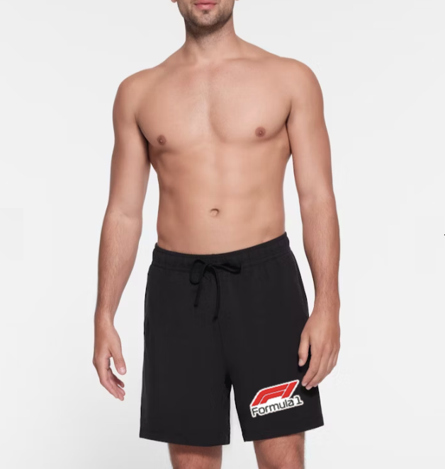 Men's Black F1 Oversized Shorts