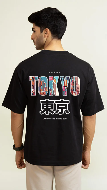 Tokyo Black Oversized T-shirt