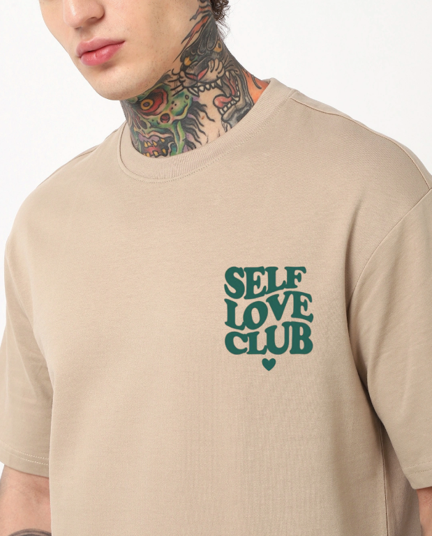 Self Love Beige Oversized T-shirts