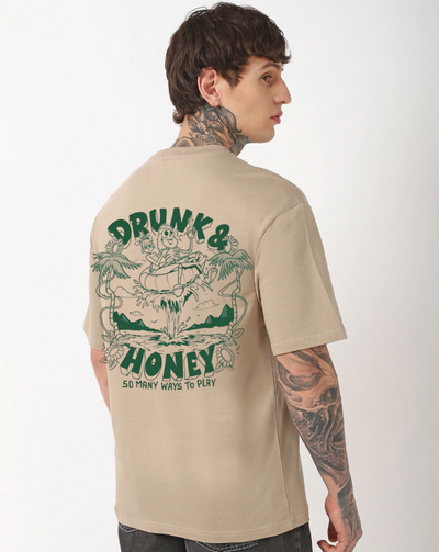 Self Love Beige Oversized T-shirts