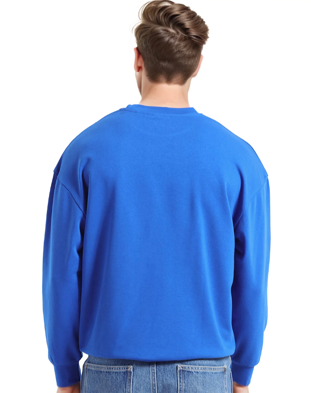 Oversized Crew Neck Sweatshirt: Blue