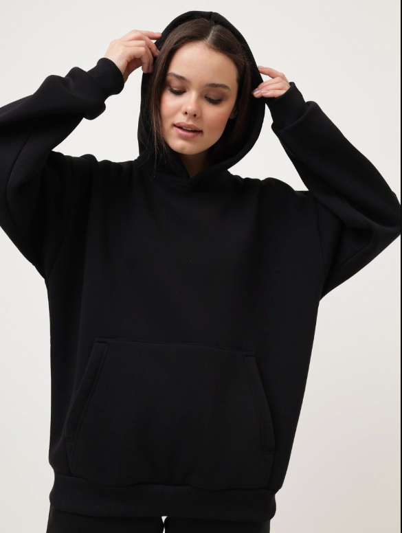 Black Solid Hoodie