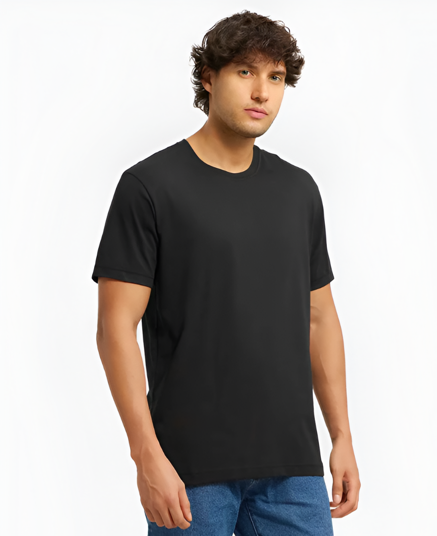 Black Solid T-shirt