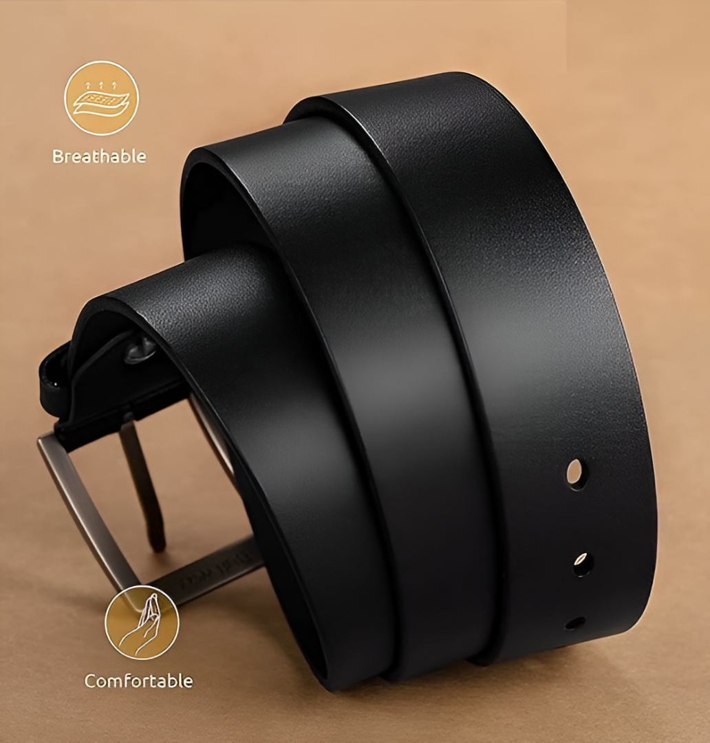Creature Formal/Casual Black Color Genuine Belts For Men (Length- 46 inches||40MM||BL-042-BLK)