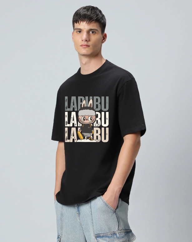 Labubu: Black Oversized T-shirt
