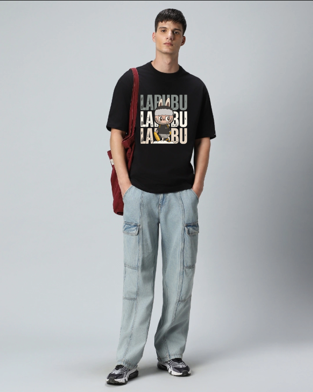 Labubu: Black Oversized T-shirt