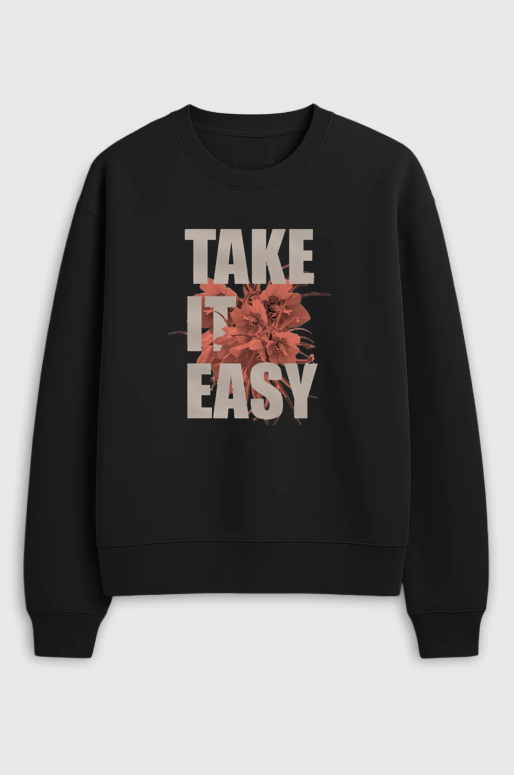 Oversized Crew Neck Sweatshirt: Take It easy