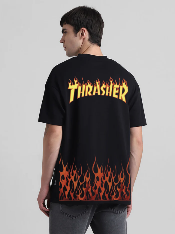 Thrasher Black Oversized T-shirt