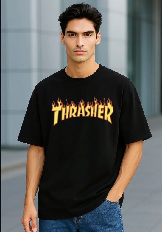 Thrasher Black Oversized T-shirt