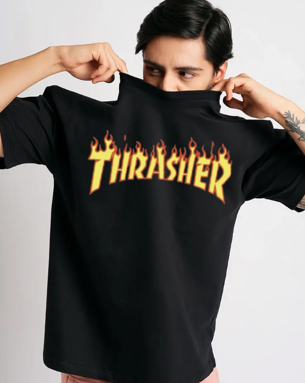 Thrasher Black Oversized T-shirt