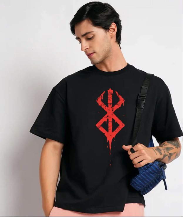 Tiger Anime Black oversized T-shirt