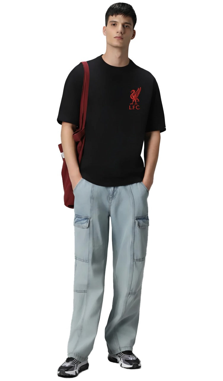 LIVERPOOL FC Black OVERSIZED T-SHIRT