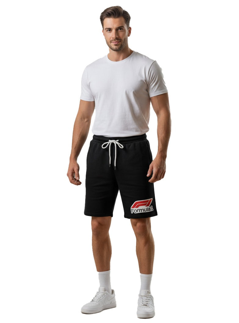Men's Black F1 Oversized Shorts