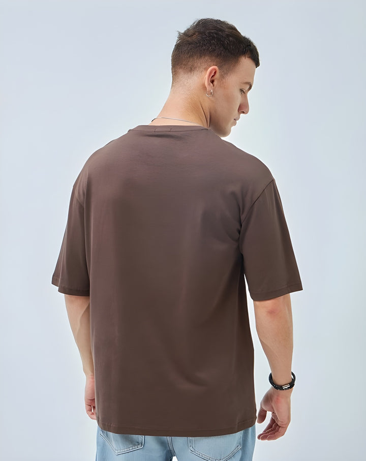 Solid Brown Oversized T-shirt