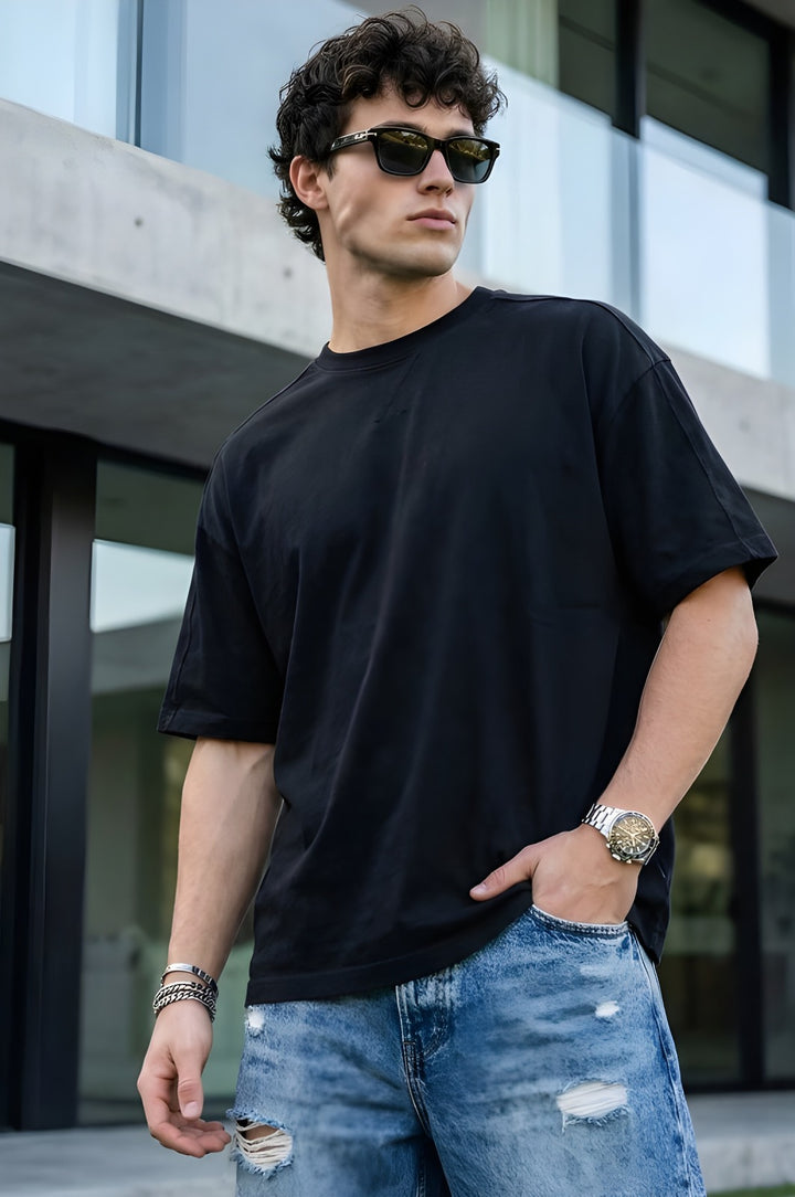 Solid Black oversized T-shirt
