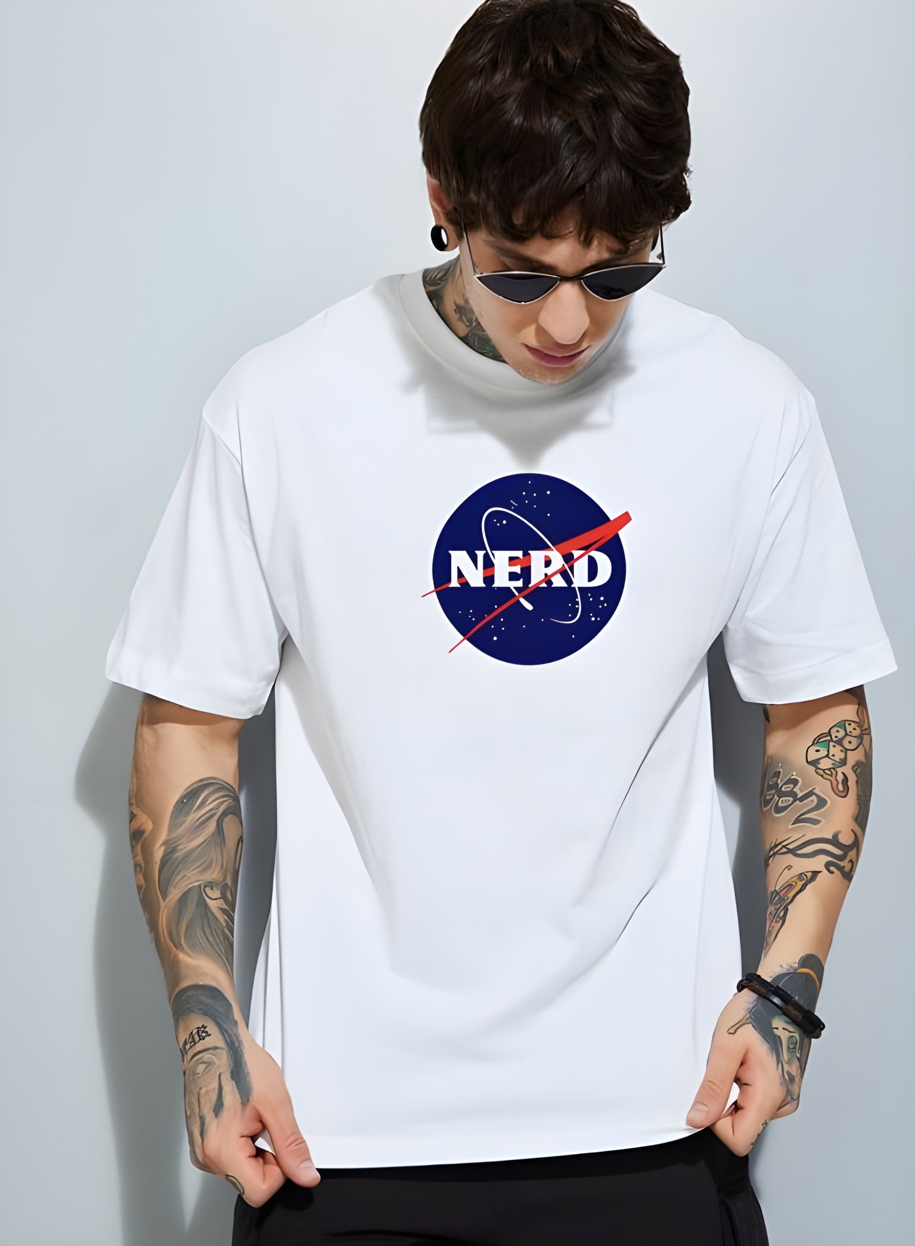 Nerd White oversized T-shirt