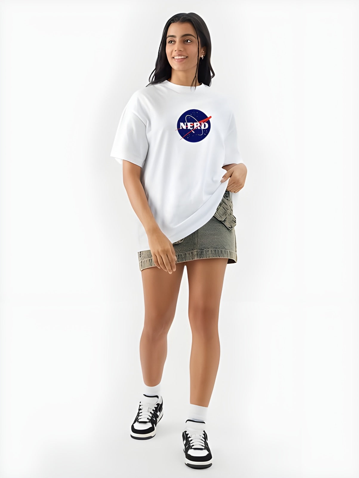Nerd White oversized T-shirt