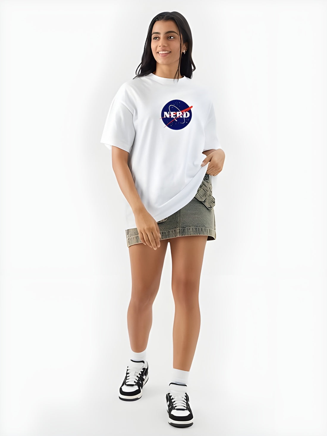 Nerd White oversized T-shirt