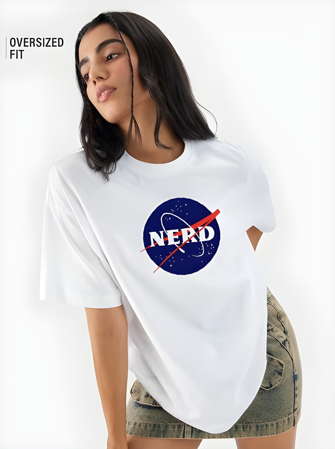 Nerd White oversized T-shirt