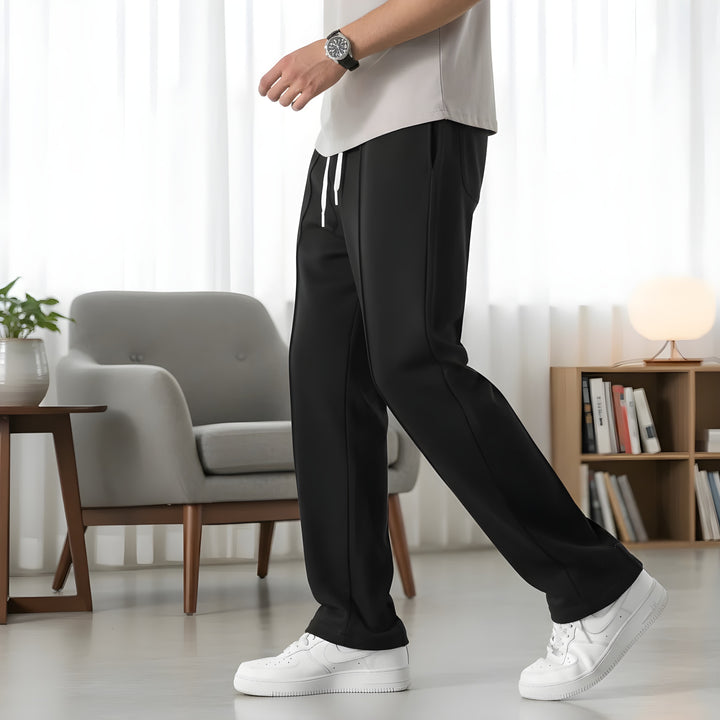 Korean fit Pleated Pant with Drawstring: Black