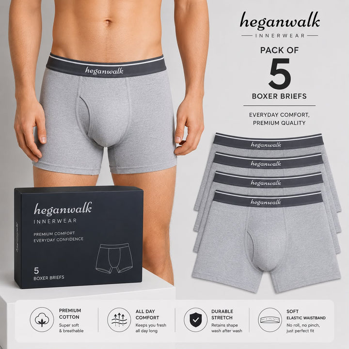 X-POP Grey Trunks Pack Of 5 HW
