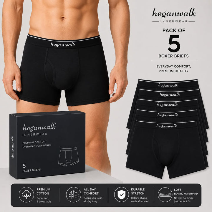X-POP Black Trunks Pack Of 5 HW