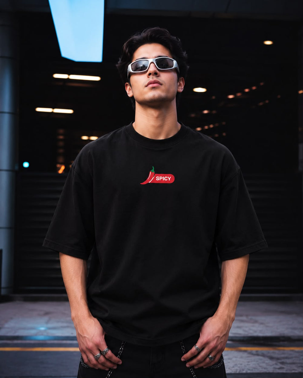 GF Hot Model Oversized Black T-shirts