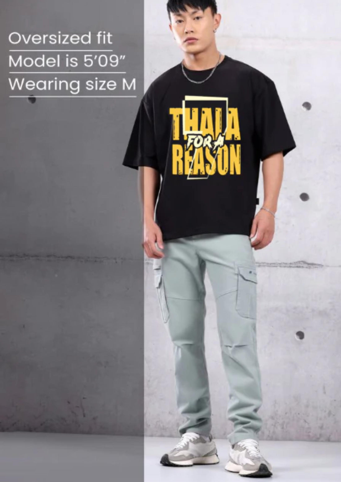 THALA BLACK OVERSIZED T-SHIRT