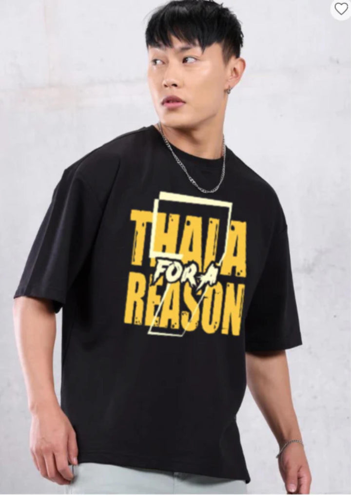 THALA BLACK OVERSIZED T-SHIRT