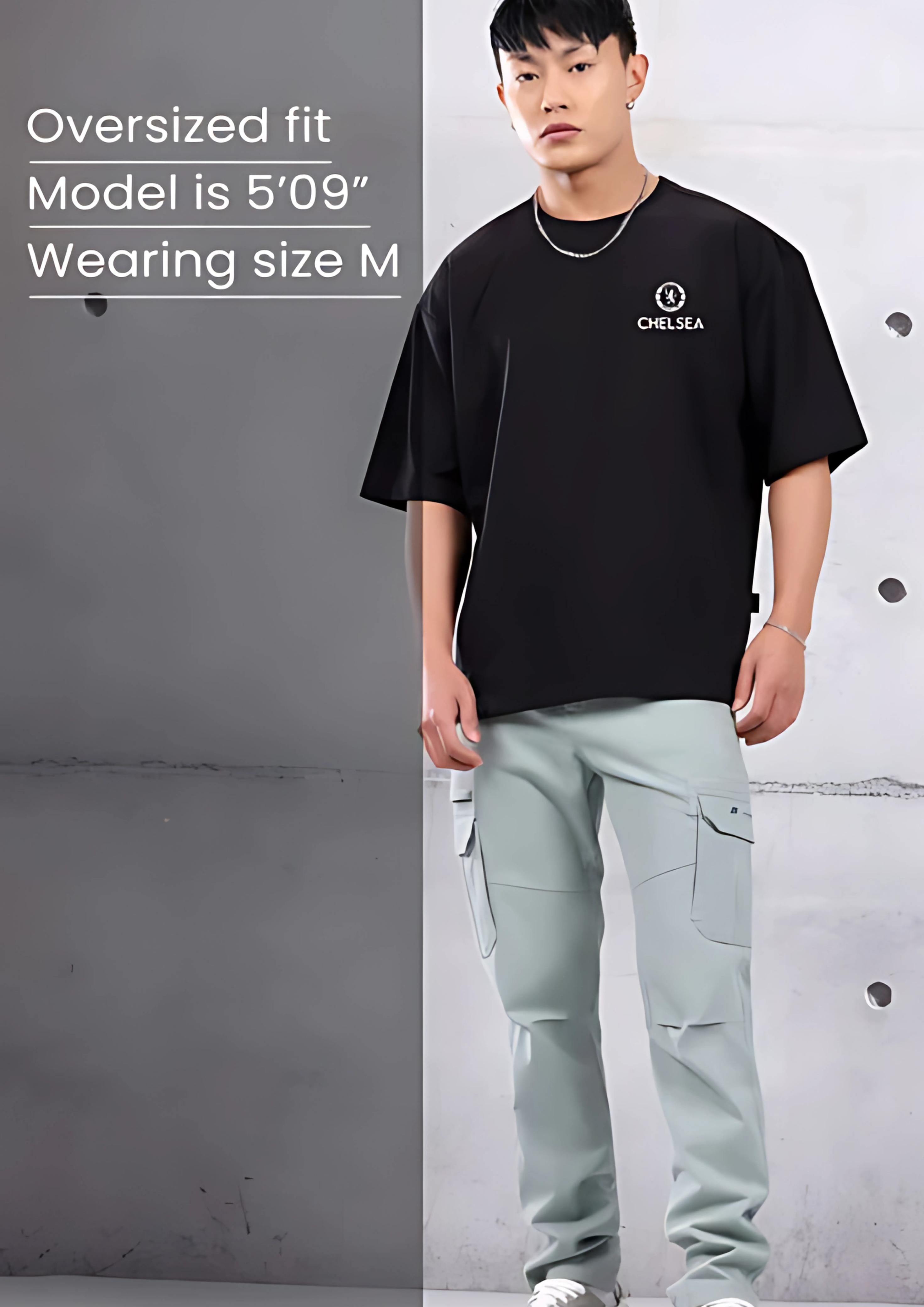 CHELSEA BLACK OVERSIZED T-SHIRT