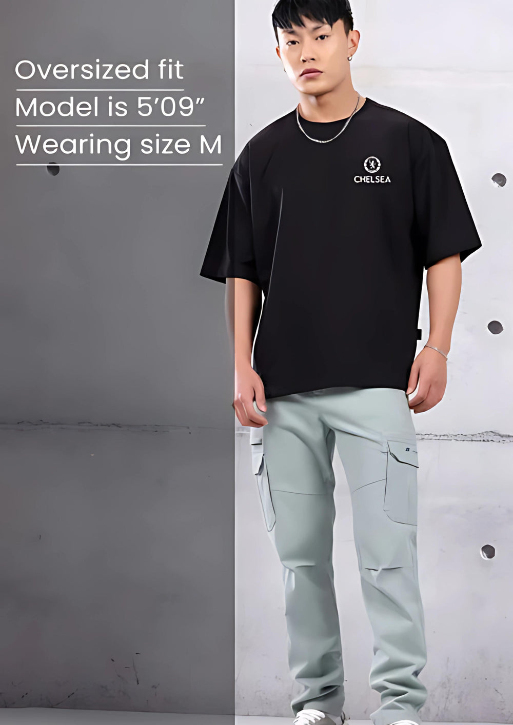 CHELSEA BLACK OVERSIZED T-SHIRT