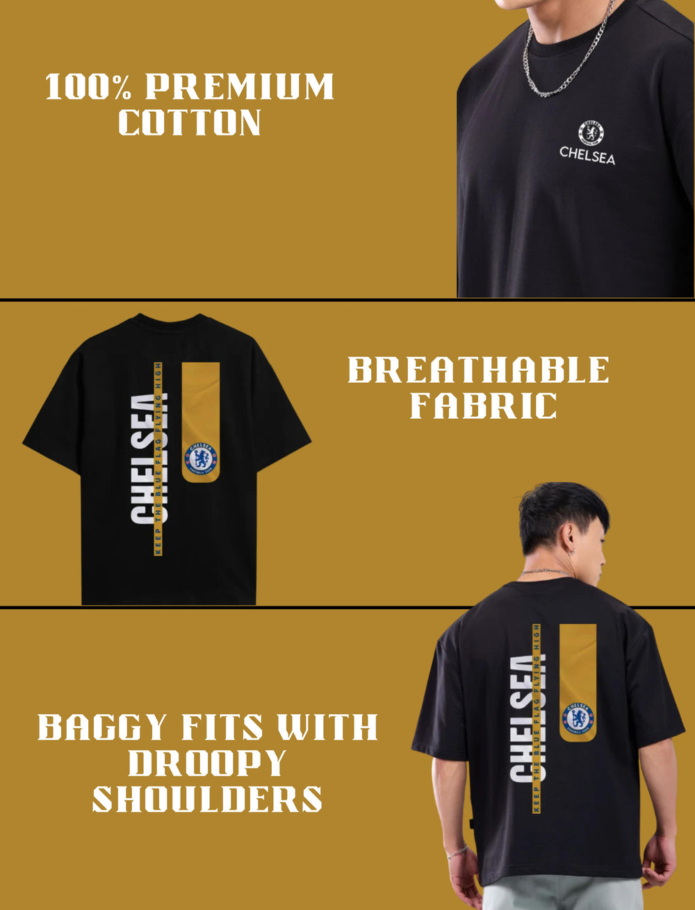 CHELSEA BLACK OVERSIZED T-SHIRT