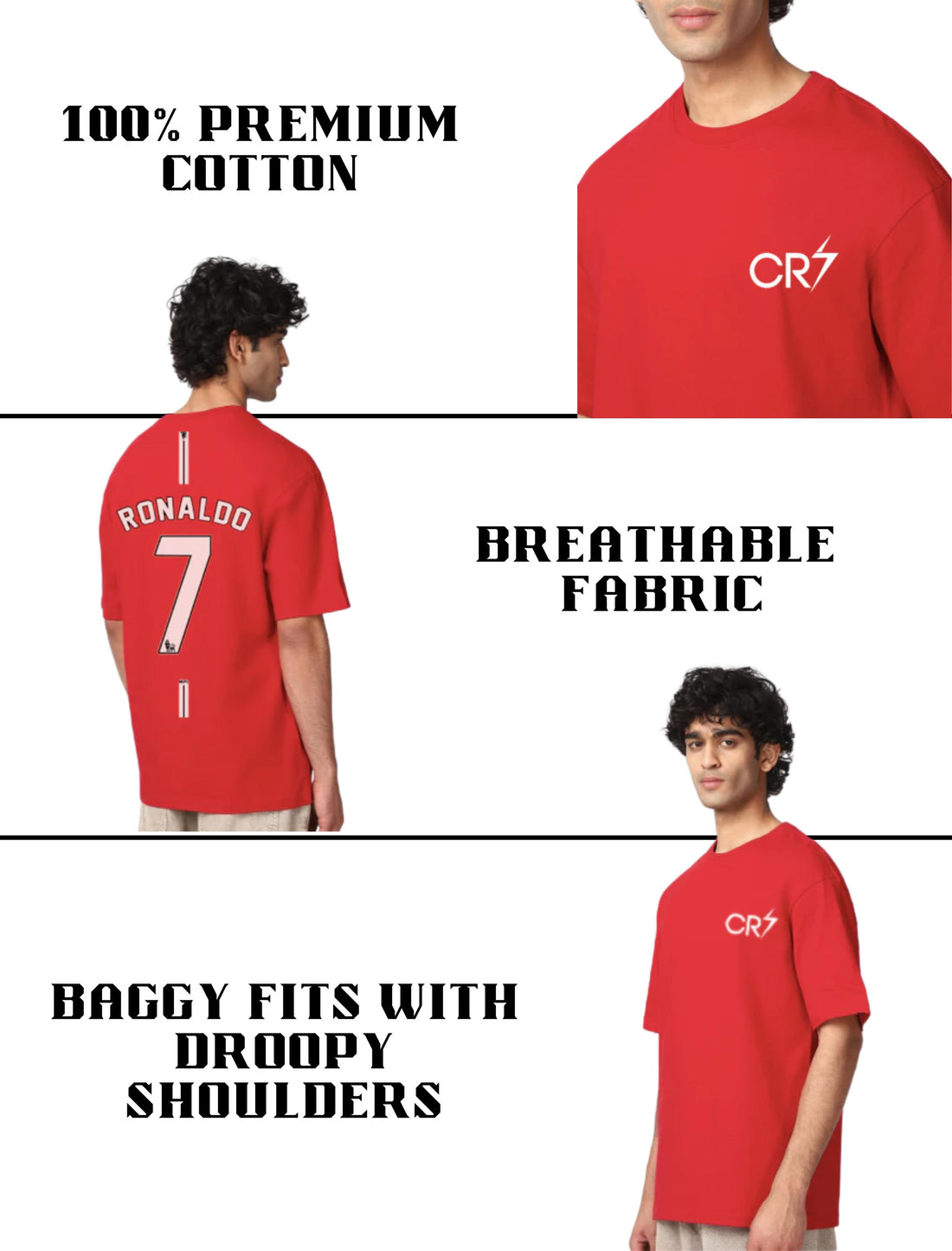 RONALDO RED OVERSIZED T-SHIRT