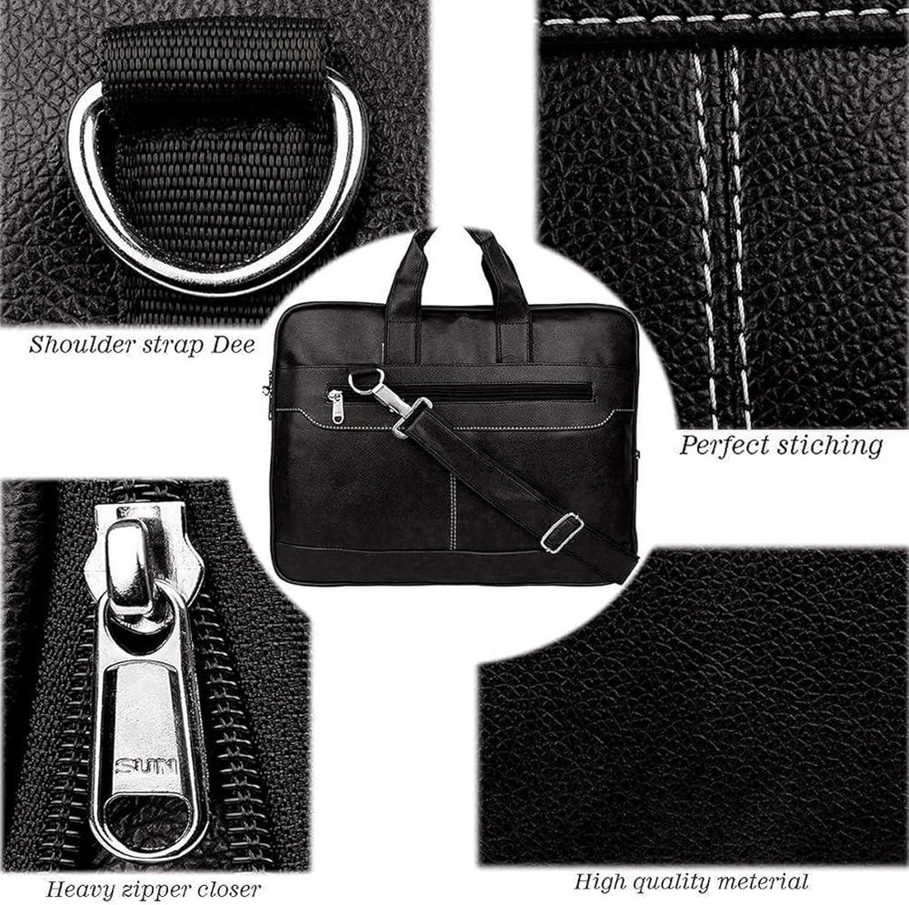 Heganwalk Premium Black Laptop Office Bag – Sleek, Durable & Functional