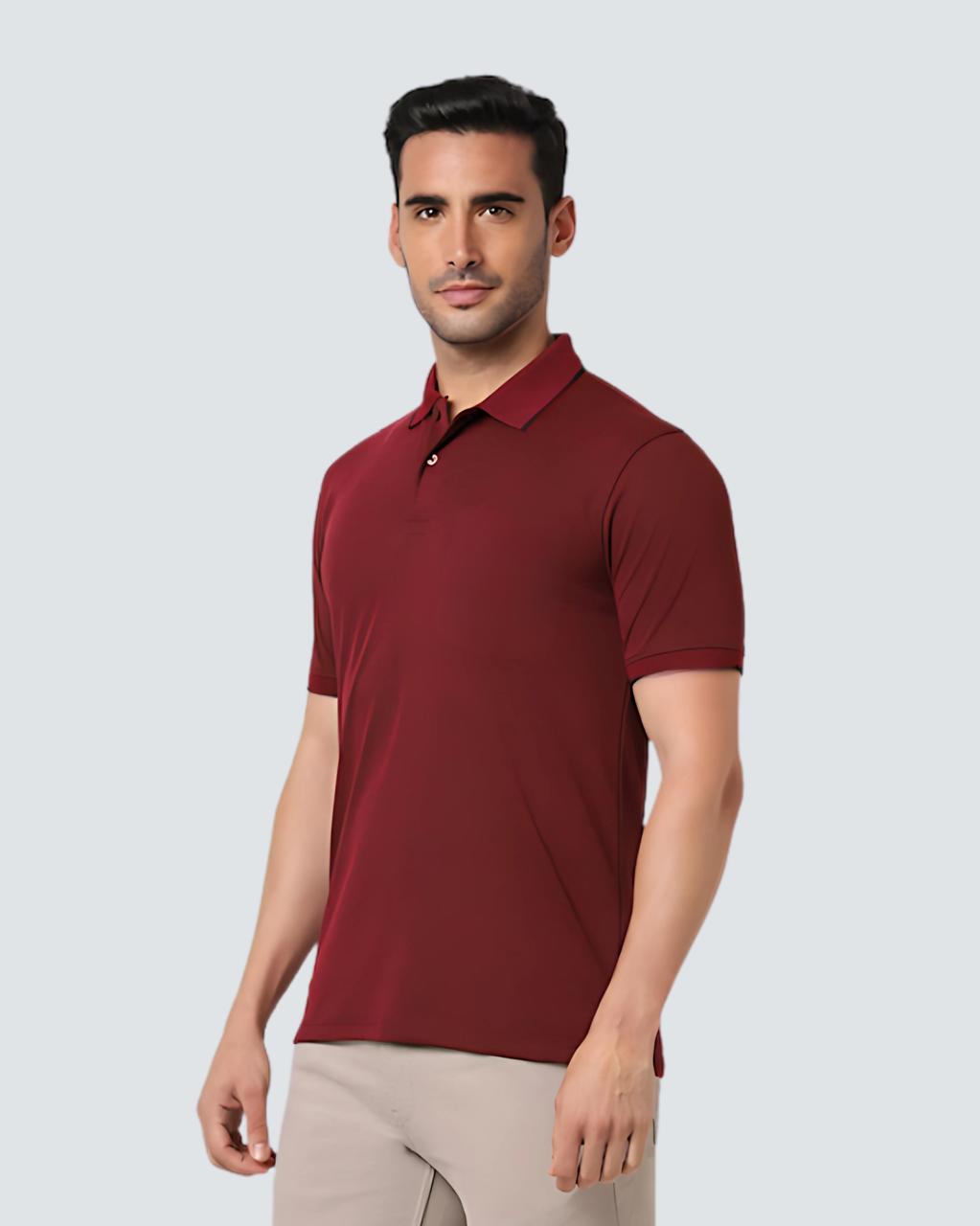 Heganwalk Men’s Polo T-Shirt – Pack of 2 ( Mahroon, Grey )