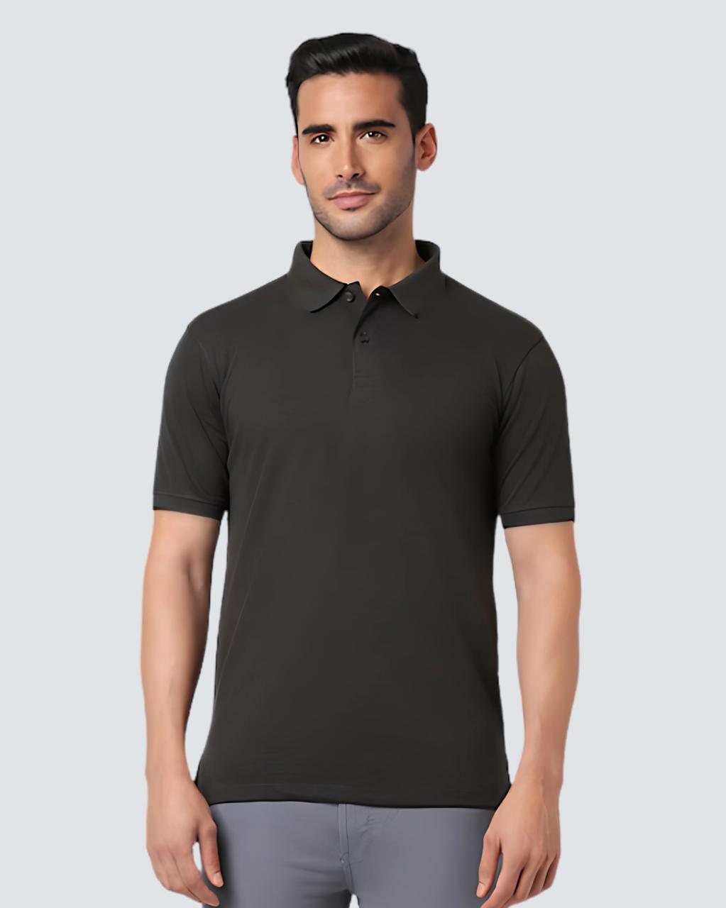 Heganwalk Men’s Polo T-Shirt – Pack of 2 ( Black, Grey )