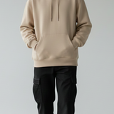 Classic Solid Hoodie: Beige
