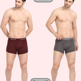 X-POP Mehroon/Grey Trunks Pack Of 2 HW