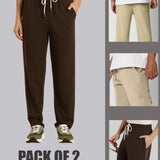 Pack Of 2 Joggers : Brown and Beige