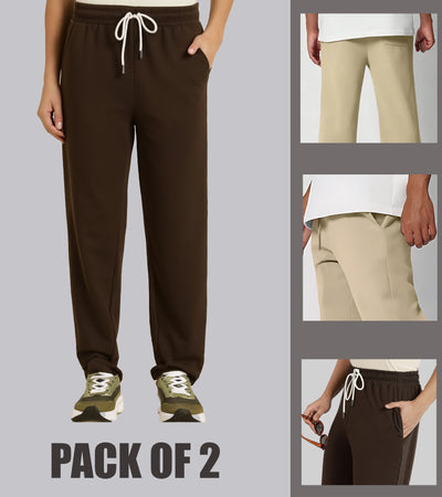 Pack Of 2 Joggers : Brown and Beige