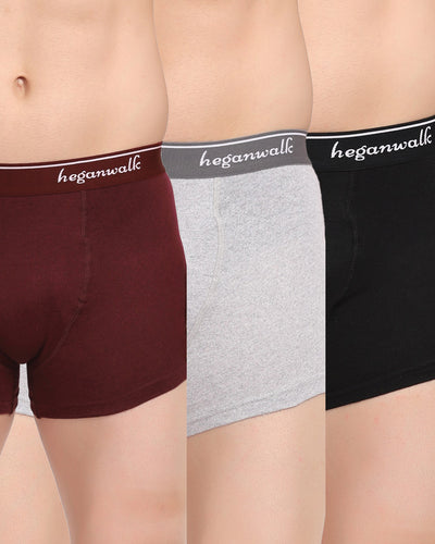 Heganwalk Pack of 3 Pocket Trunks Grey/Black/Mehroon