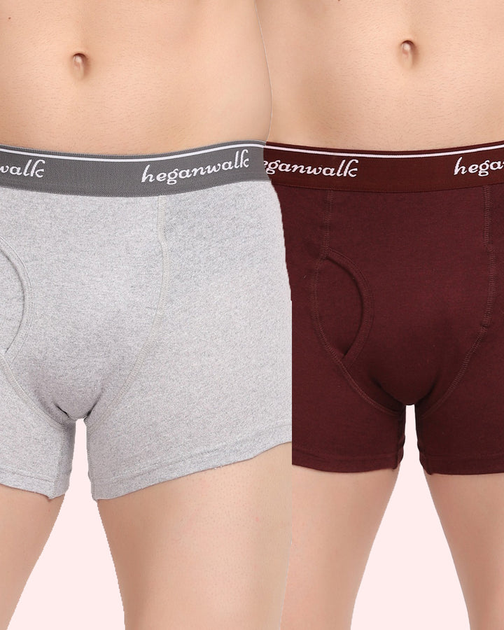 X-POP Mehroon/Grey Trunks Pack Of 2 HW